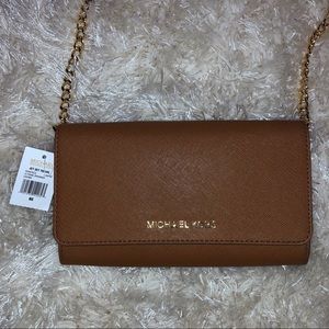 Michael Kors Jet Set Travel Leather Crossbody Bag
